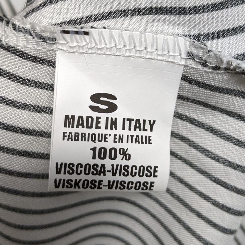 I AM Striped Banded Collar Shirt Dress S - Picture 6 of 7